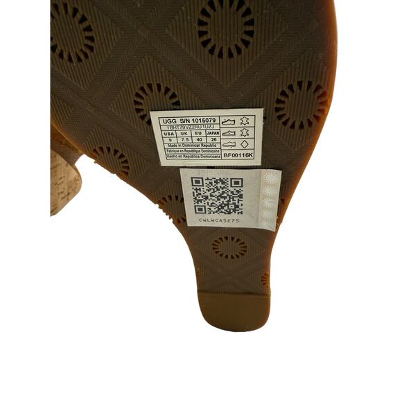 UGG Marta High Wedge Sandals Chestnu Soft Suedet Size 9 1015079 NWB - Picture 10 of 12